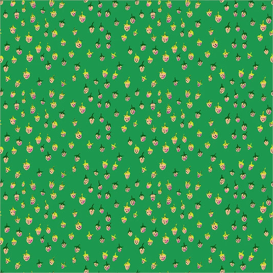 Heather Ross Favorites - Field Strawberries in Jade