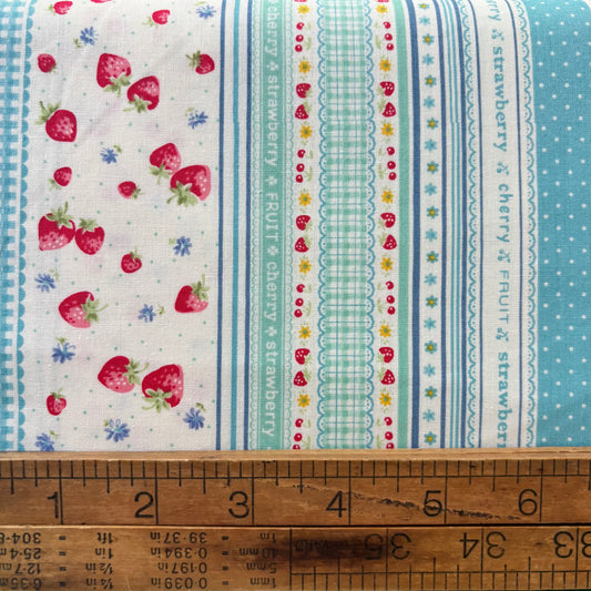 YUWA - Blue Strawberry Cherry Stripe
