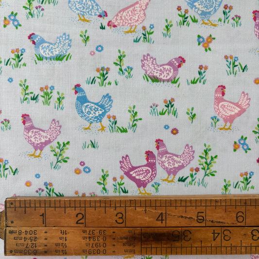 Hello Spring - Happy Hens in Blue