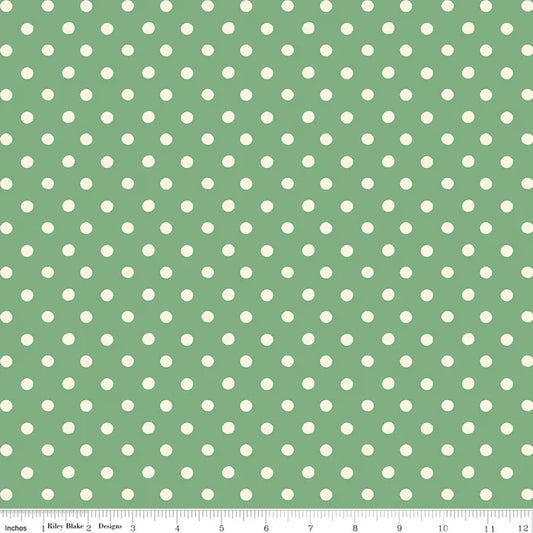 Button Spot in Green - Cath Kidston Signature Collection for Riley Blake