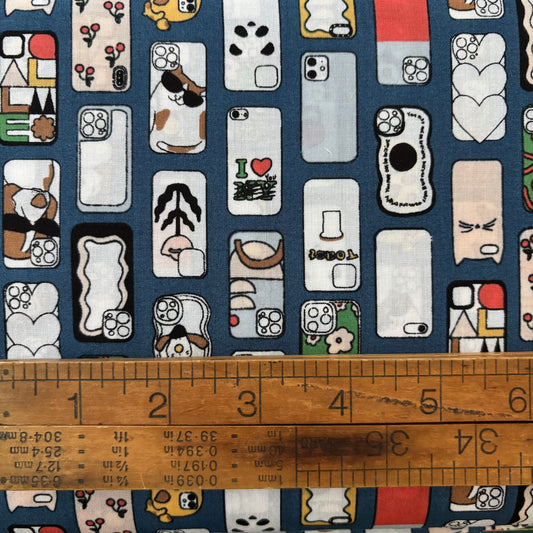 All the Phones - Japanese Cotton Printed Lawn