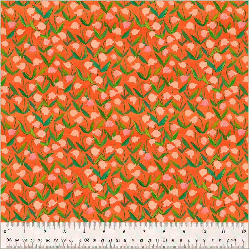 Heather Ross By Hand - Flowerbed - Coral