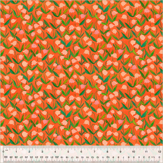 Heather Ross By Hand - Flowerbed - Coral