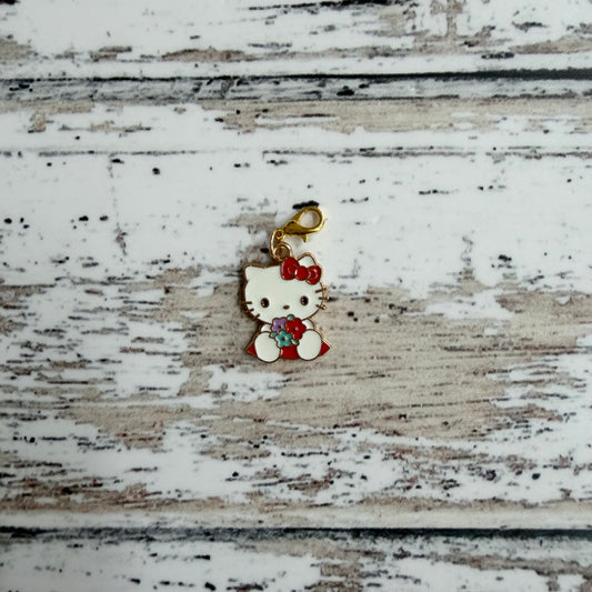 Hello Kitty with Flowers Zipper Charm