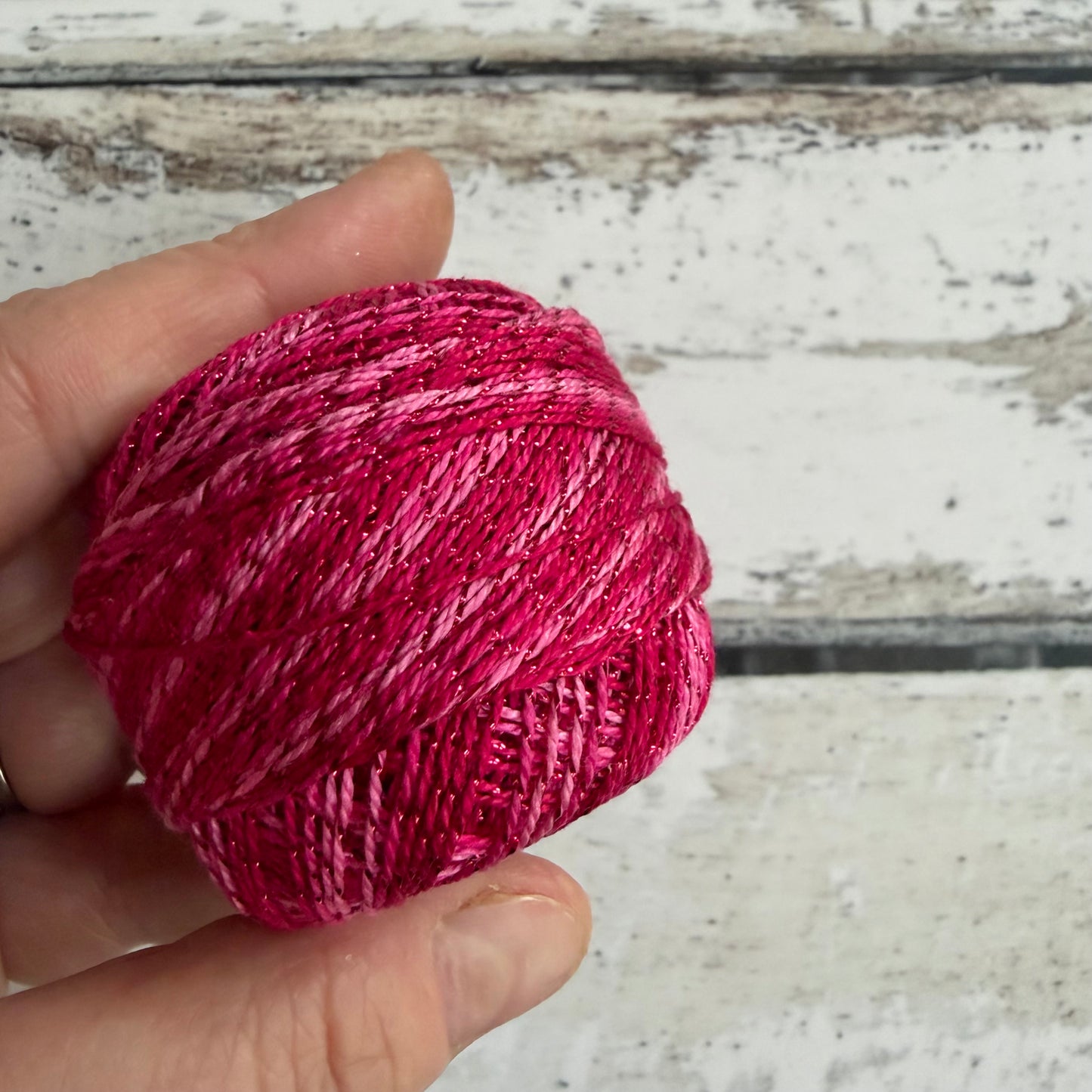 Valdani Sparkle Perle 8 Cotton - Sparkly Fuchsia