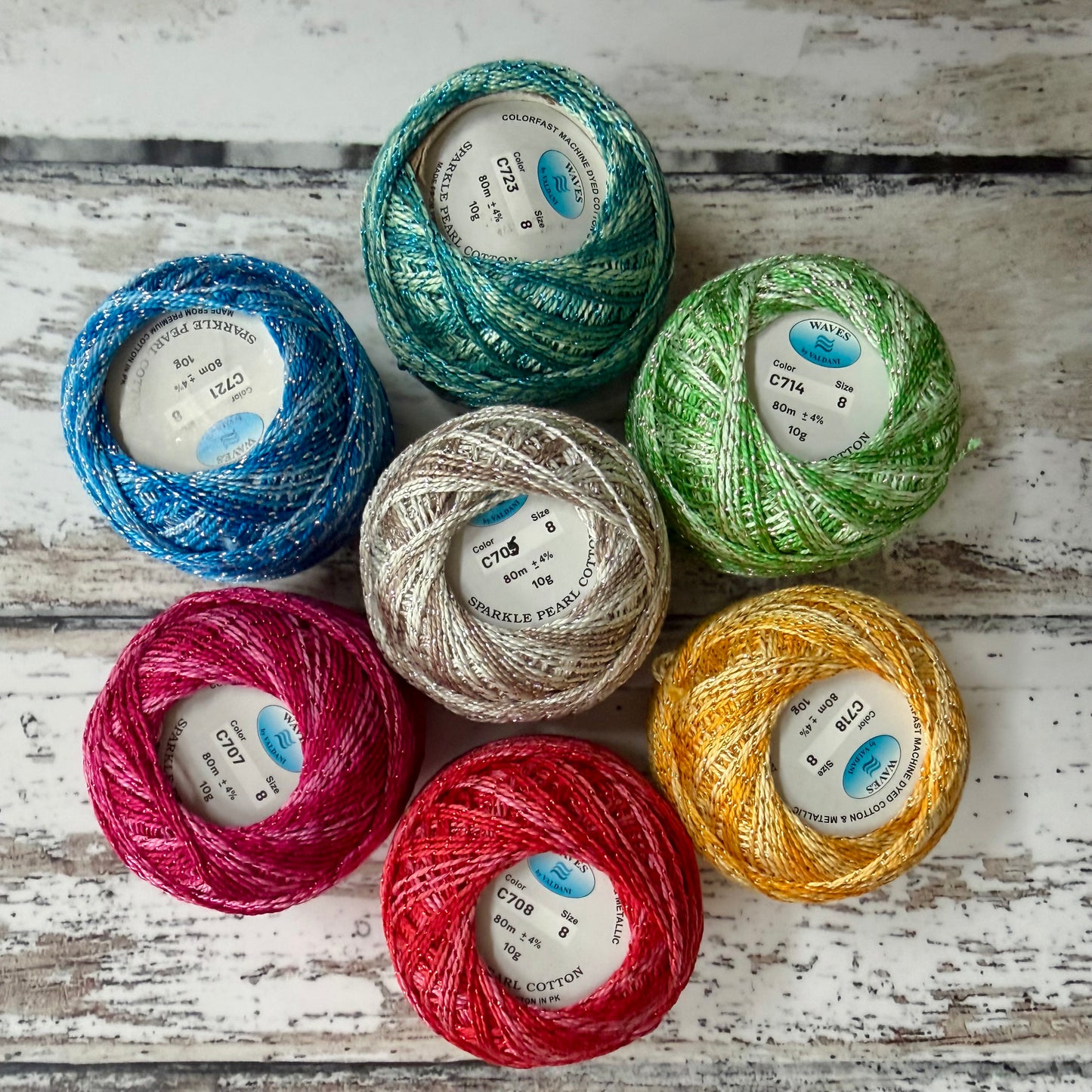 Valdani Sparkle Perle 8 Cotton - Sparkly Jade