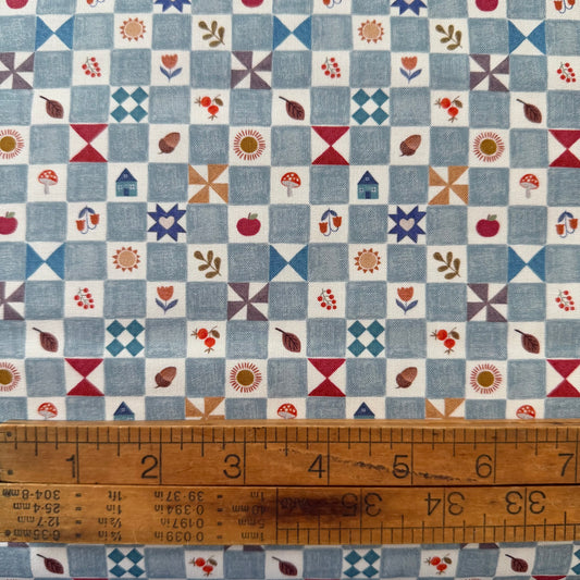 Cosy Home - Little Chequered Cosy Home on Light Blue