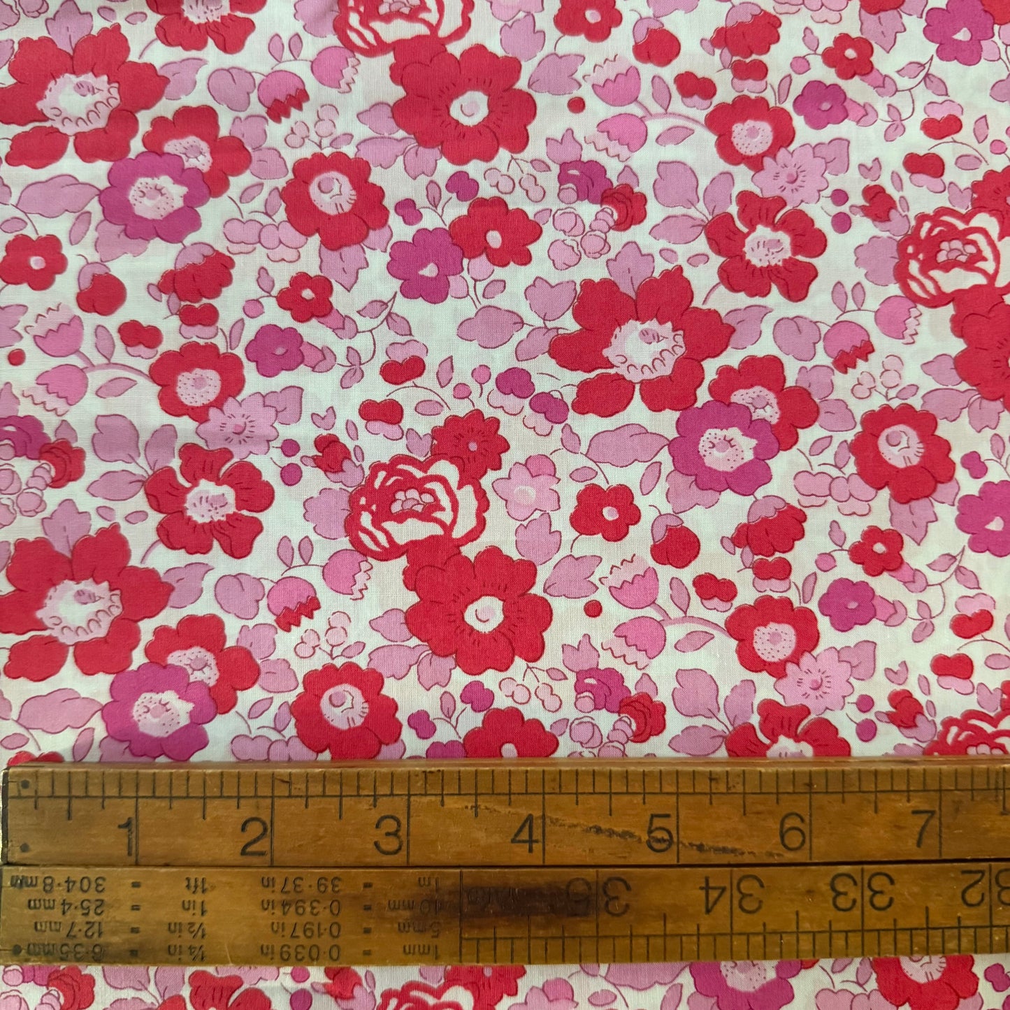 Bespoke Liberty Tana Lawn - Pink and Red Betsy 036373514W