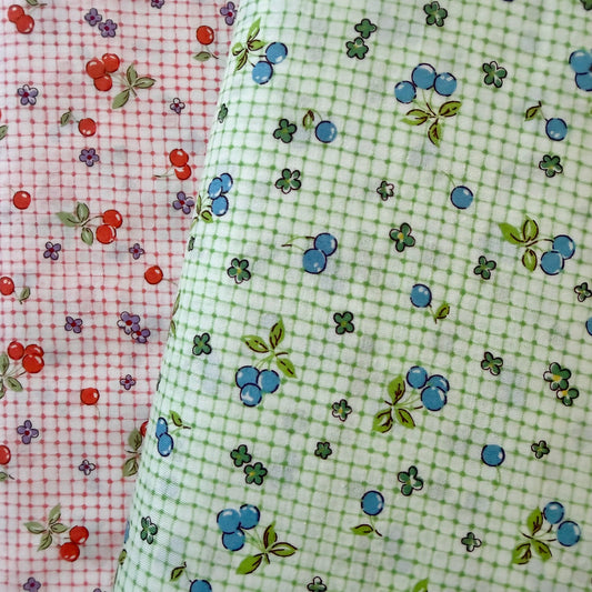 Cherries on Green Check