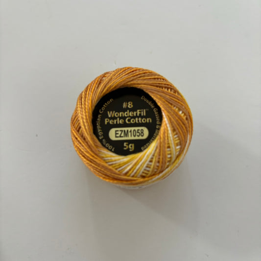 Wonderfil Variegated Perle 8 Thread - EZM1058 Lemon Meringue