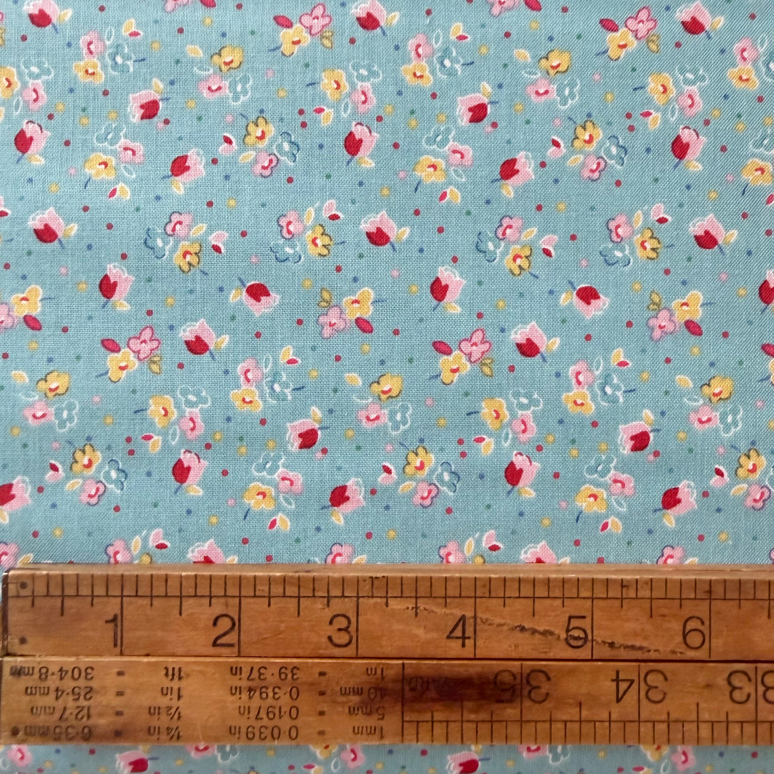 Simple Pleasures Calico Sweet Rose in Aqua - Riley Blake – sew.be curated
