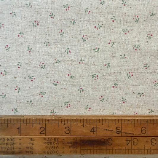 Tiny Floral Natural - Japanese Cotton / Linen Printed Sheeting