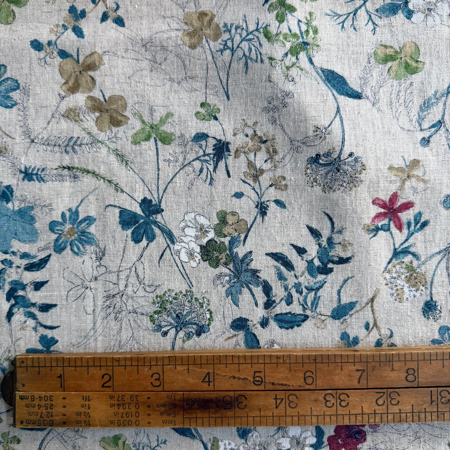 Floral on Natural - Japanese Cotton / Linen