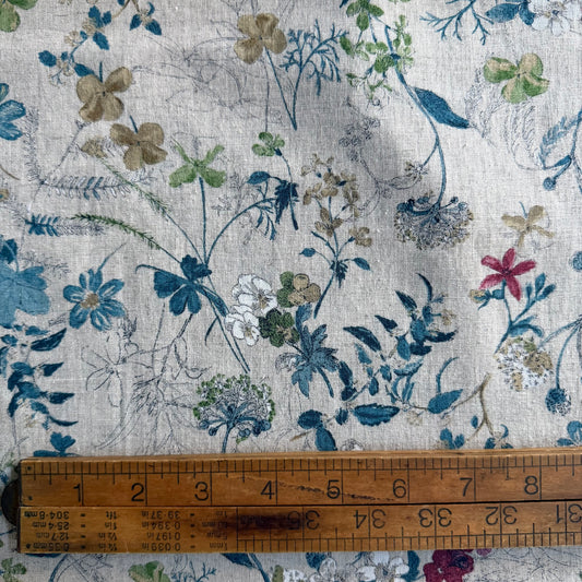 Floral on Natural - Japanese Cotton / Linen