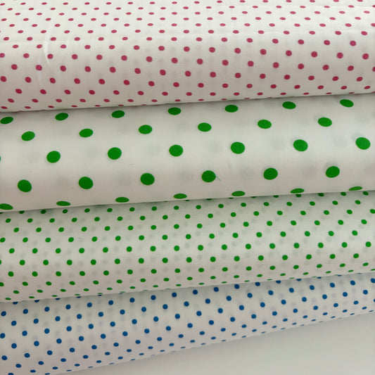 Dots + Stripes + More Brights - Pink Dot on White