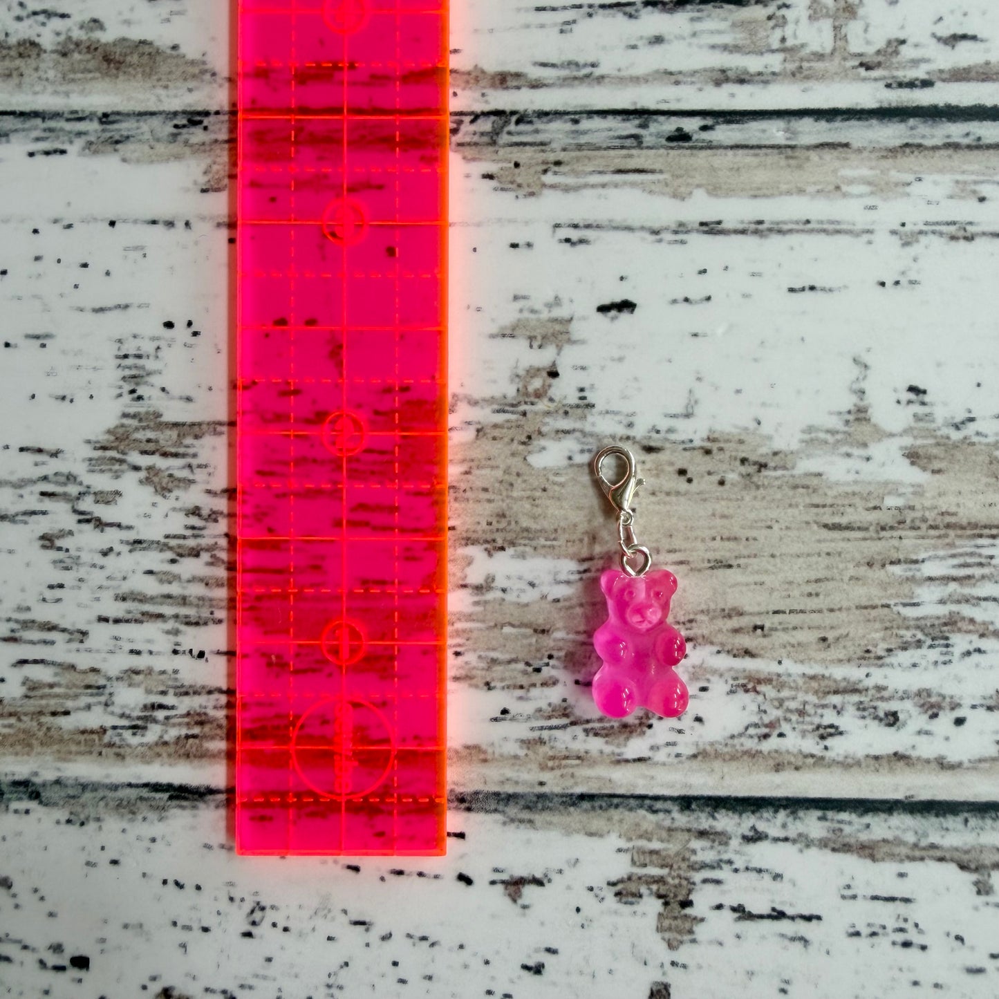 Hot Pink Gummy Bear Zipper Charm