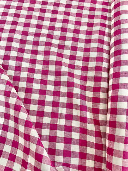 Colette Passion Pink Linen Check