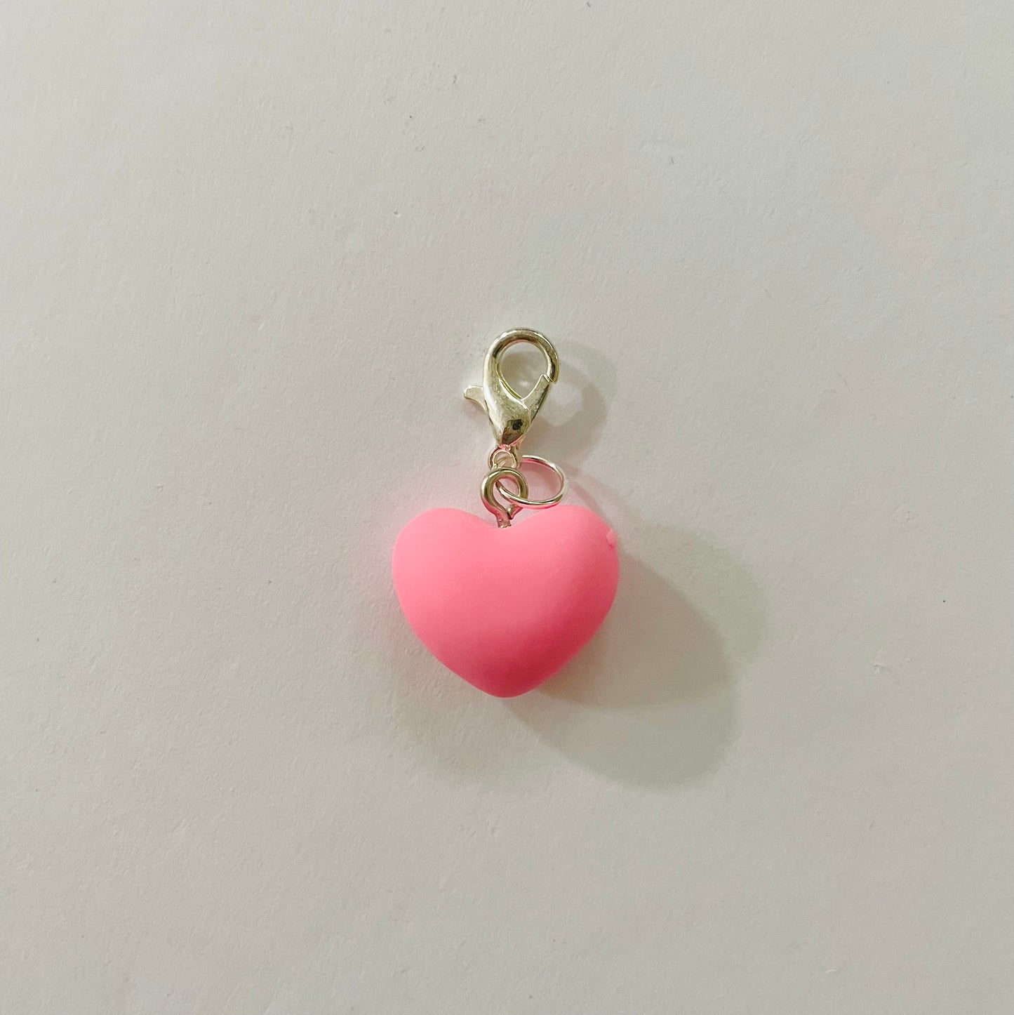 Pink Heart Zipper Charm