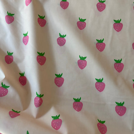 Heather Ross Meadows Quilt Back - Berry in Ecru - 108” wide