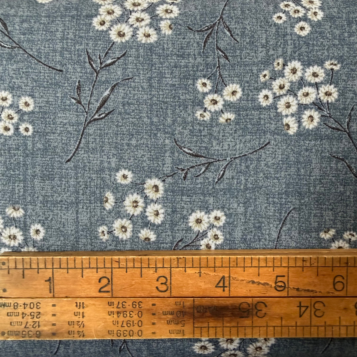 Centenary (32) by Yoko Saito - Floral on Dark Blue Grey