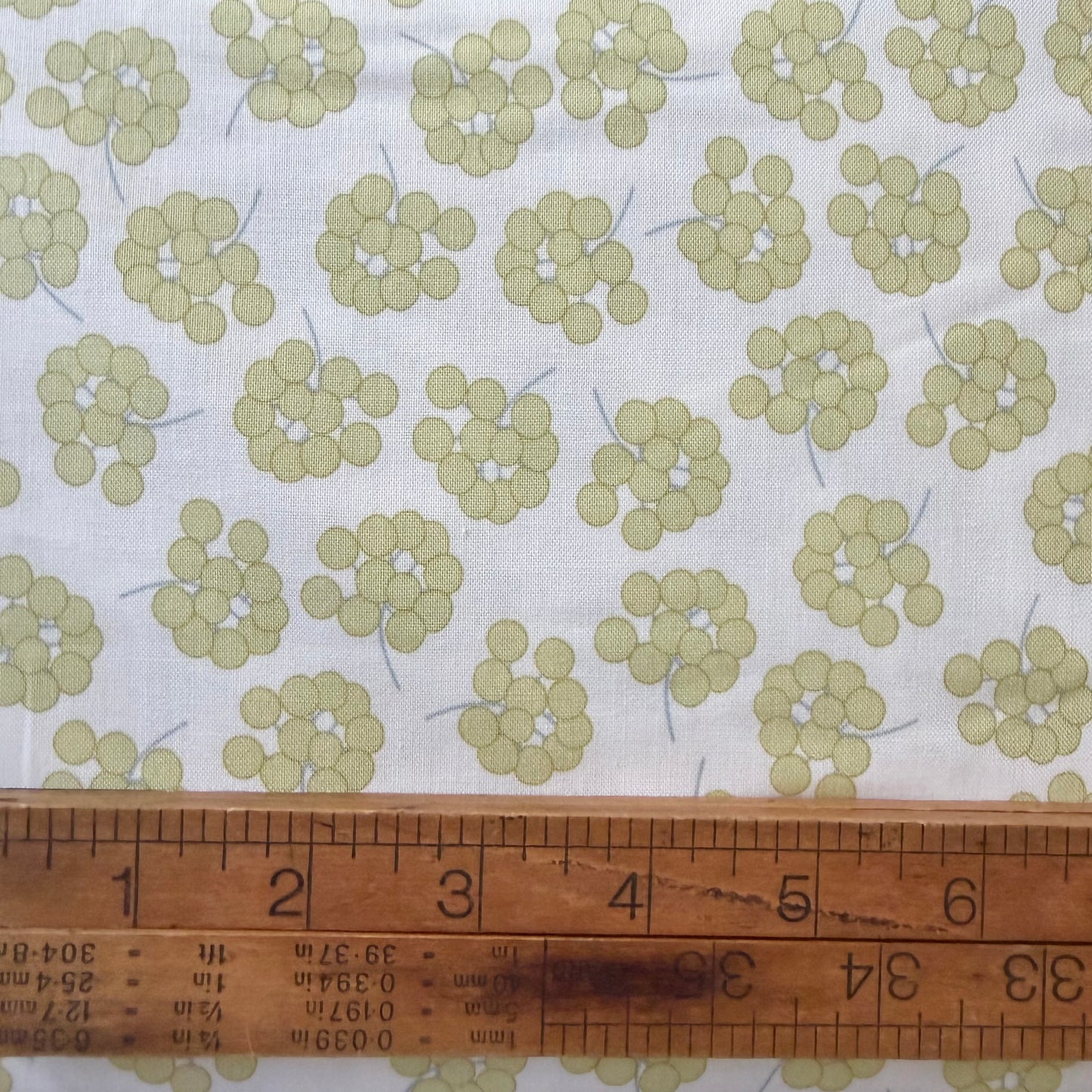 Tansy in Grande Celery - Coastal Walk by Karen Lewis Textiles for Andover