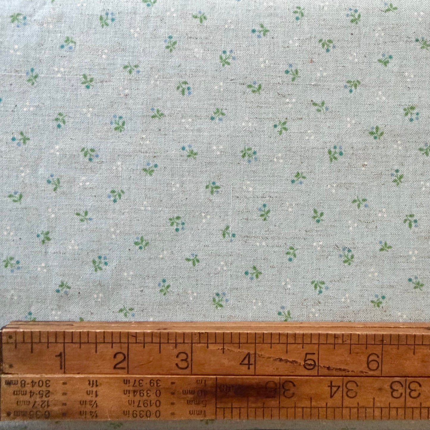 Tiny Floral Aqua - Japanese Cotton / Linen Printed Sheeting