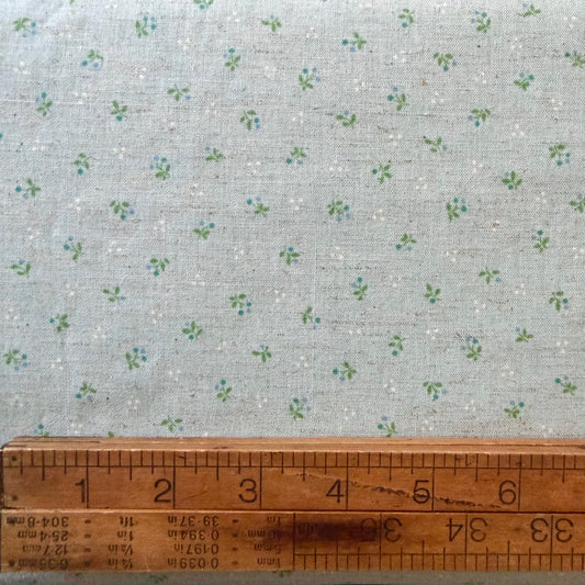 Tiny Floral Aqua - Japanese Cotton / Linen Printed Sheeting