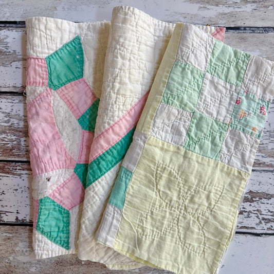 Vintage Quilt Piece (approx 9” x 9”)