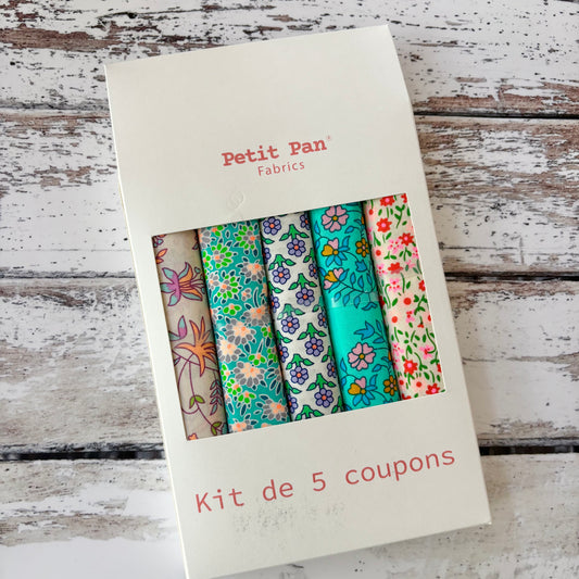 Aqua - 5 Fat Quarters from Petit Pan