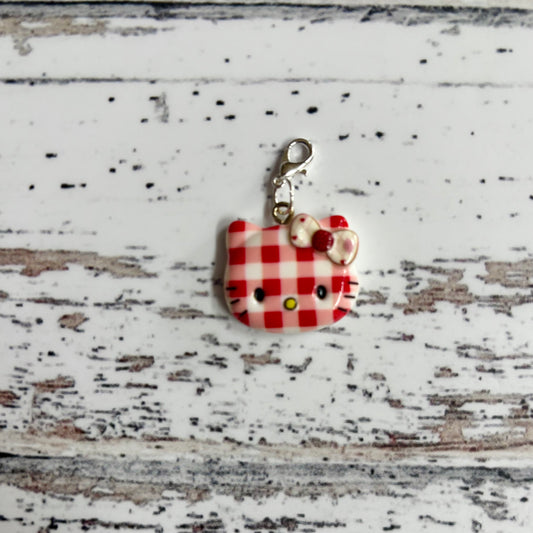 Gingham Hello Kitty Zipper Charm