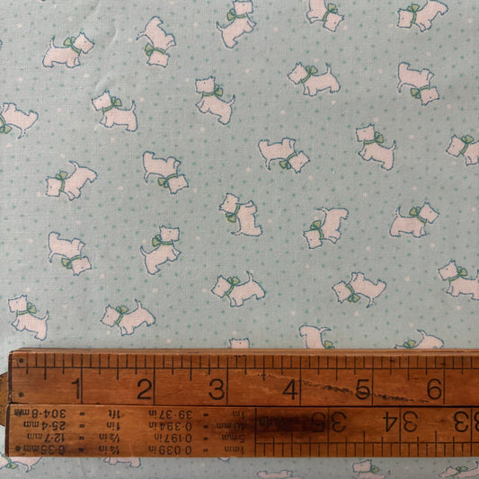 Scotty Dogs on Light Blue - Japanese Cotton Printed Shirting