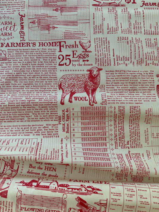 Farmer’s Daughter Farm Life Background in Tea Rose from Riley Blake
