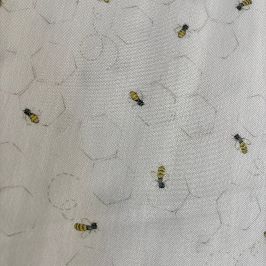 Afternoon in the Garden - Garden Bees on White