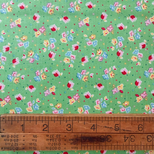Simple Pleasures Calico Sweet Rose in Green - Riley Blake