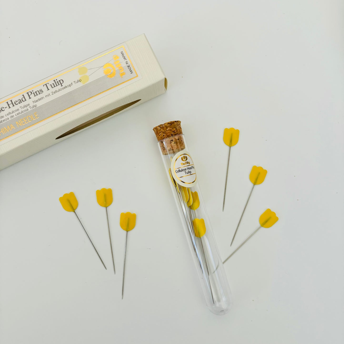 Tulip Cellulose - Head Pins - Yellow