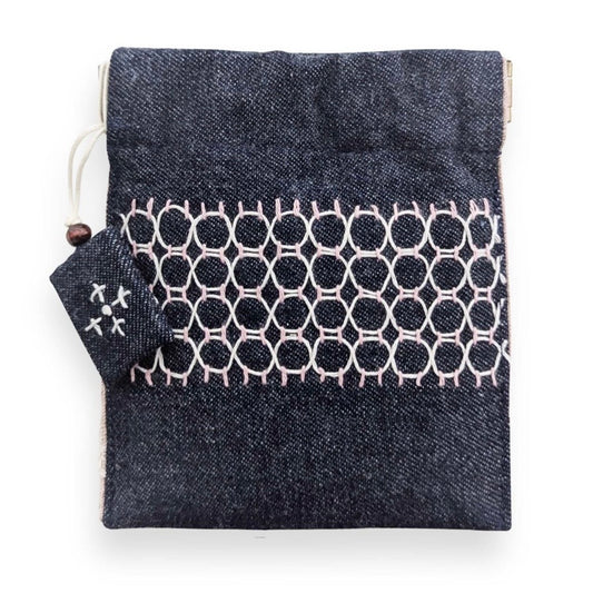 Sashiko Flex Frame Coin Purse A - Okayama Denim