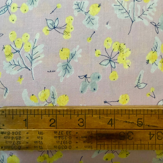 Yellow Cherries on Lilac - Japanese Lawn