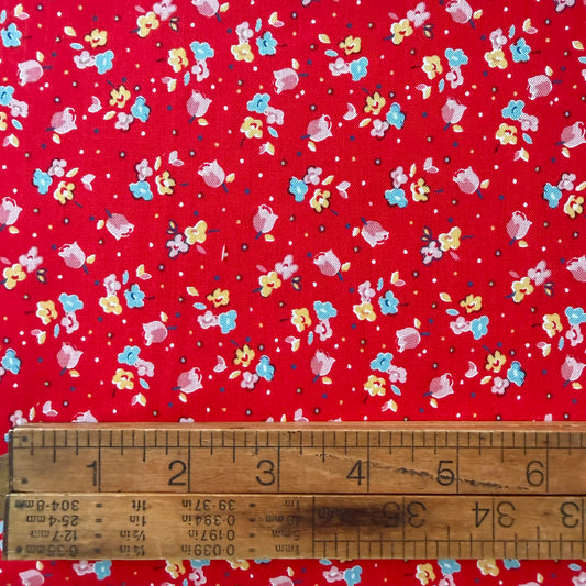 Simple Pleasures Calico Sweet Rose in Strawberry - Riley Blake
