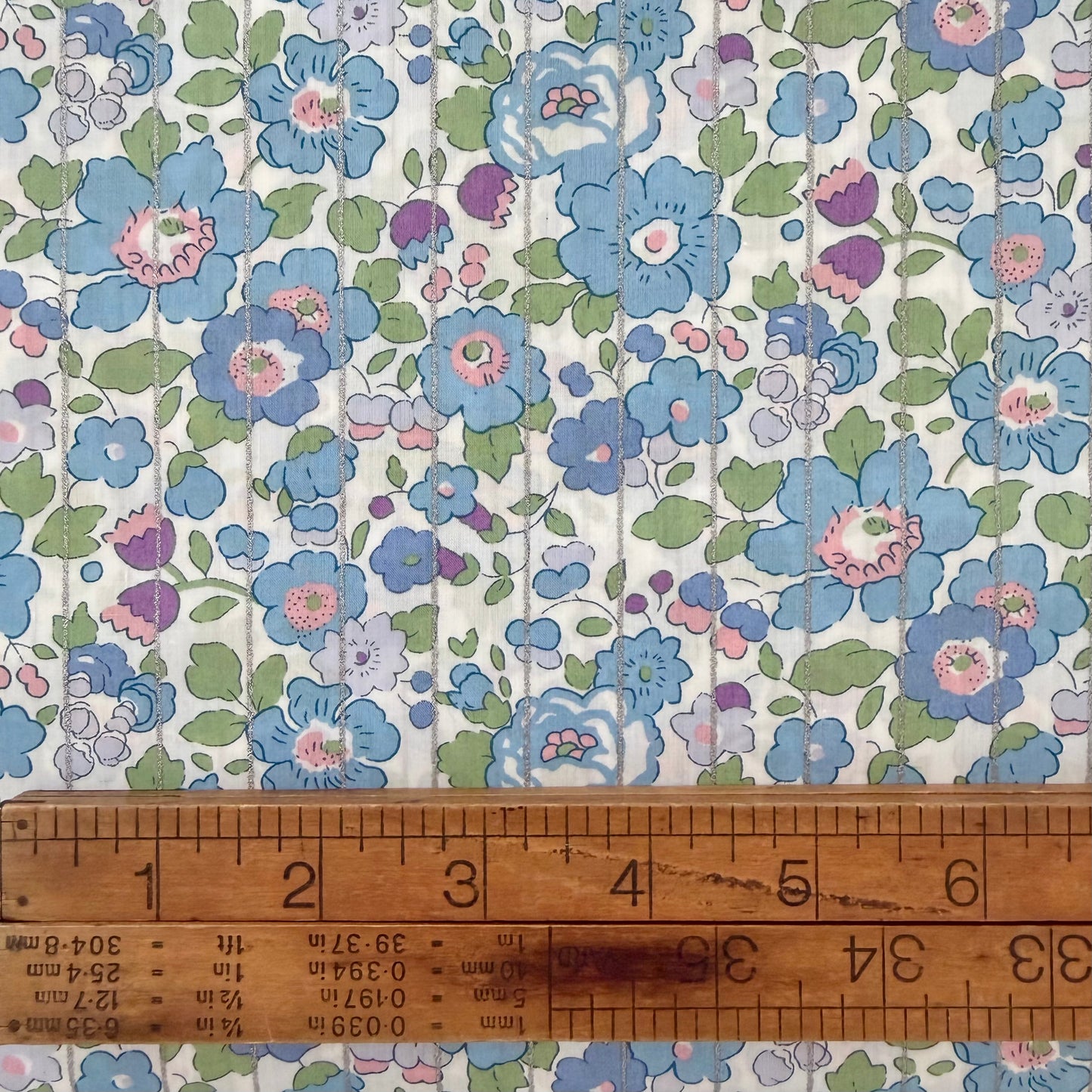 Betsy C Classic Metallic Stripe - Liberty Tana Lawn