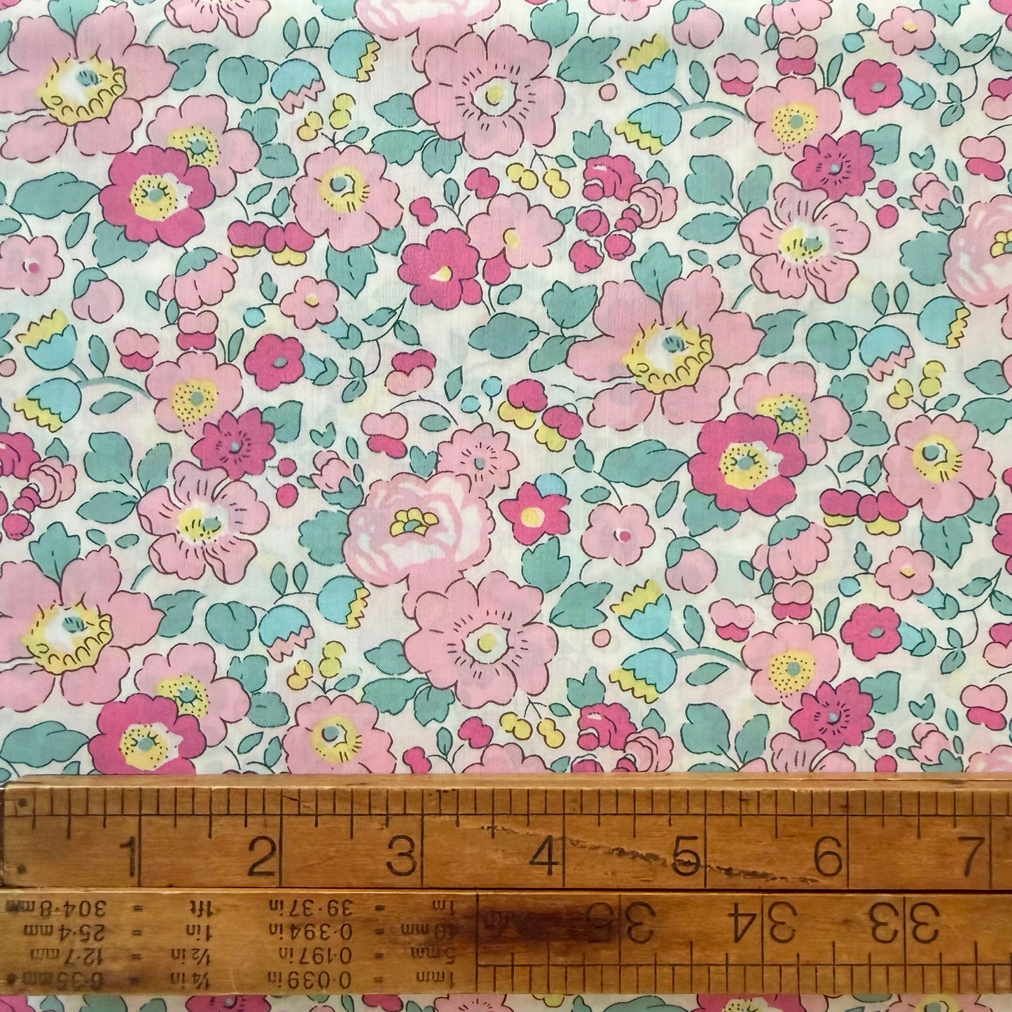 Bespoke Liberty Tana Lawn - Pink and Green Betsy