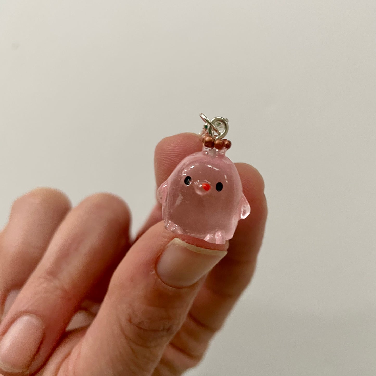 Pinky with Crown Zipper Charm