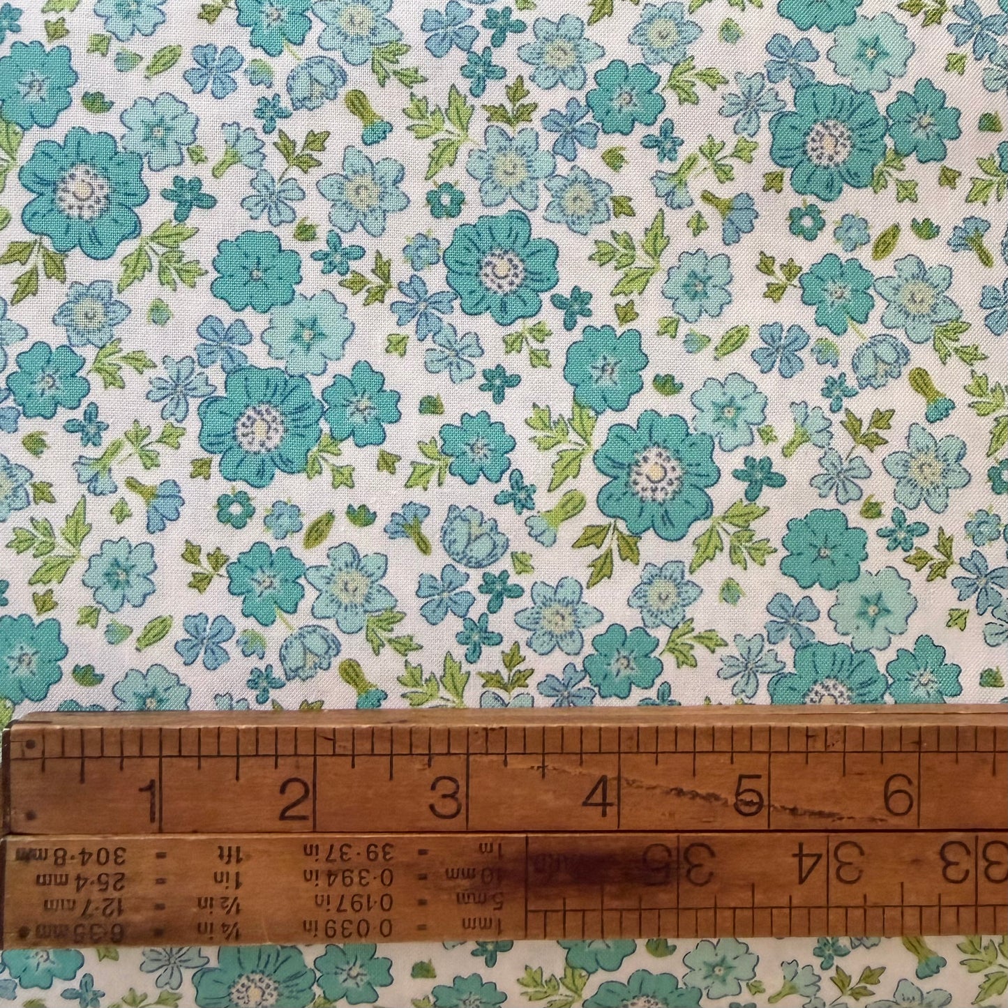 Rosa in Mint - Floral Romance - Figo Fabrics