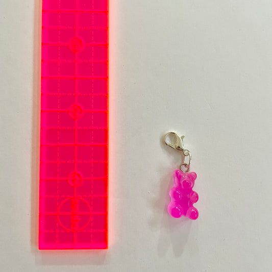 Hot Pink Gummy Bear Zipper Charm