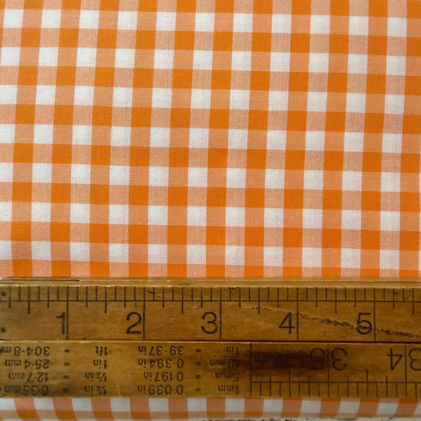 Orange 1/4” Japanese Gingham