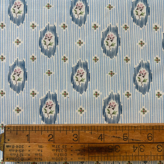 Milkwood by Judy Newman - Floral on Blue Stripe