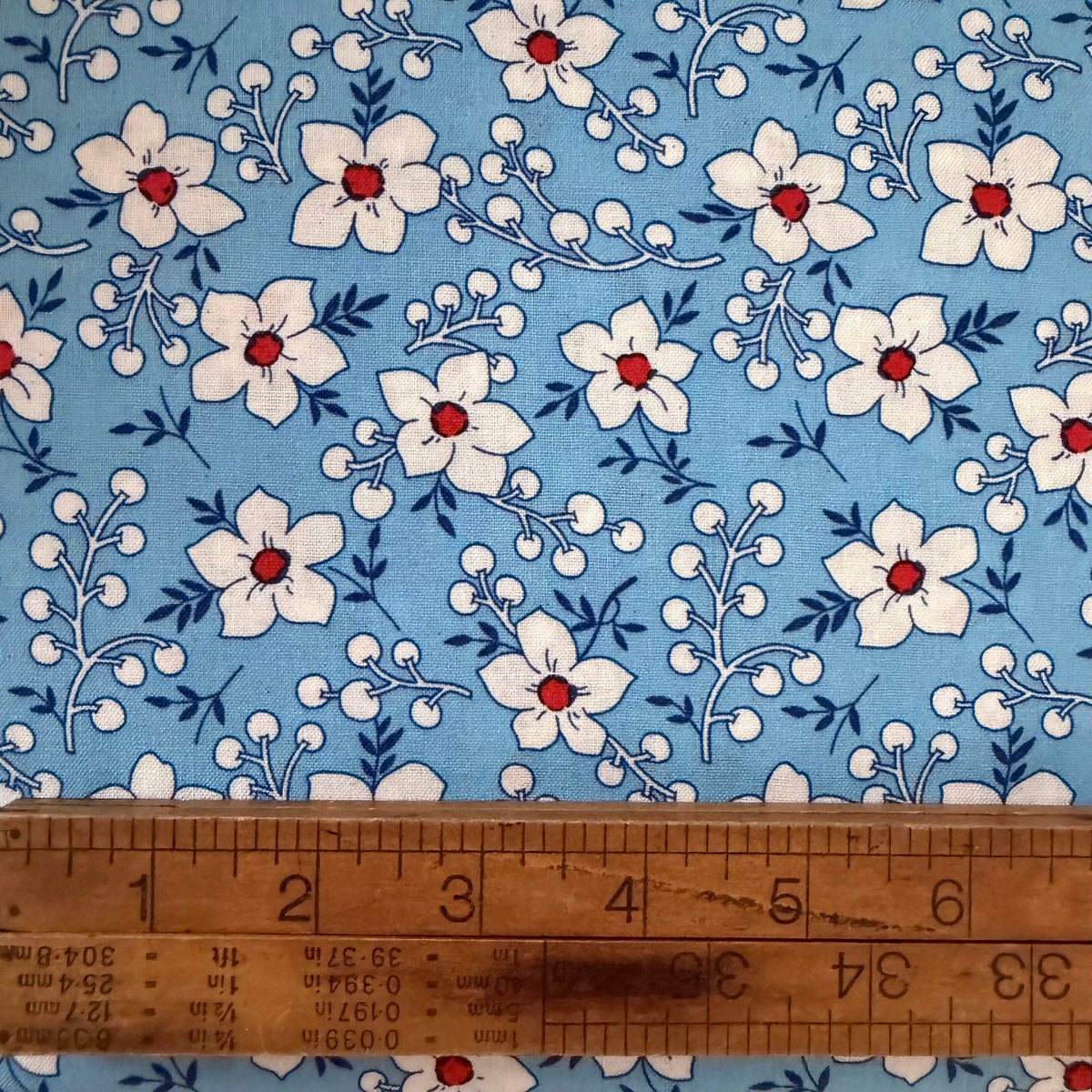 Flowers and Berries in Blue by Whistler Studios for Windham Fabrics