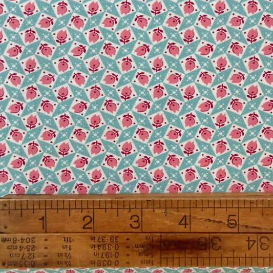 Tulips in Teal - Textile Pantry by Junko Matsuda