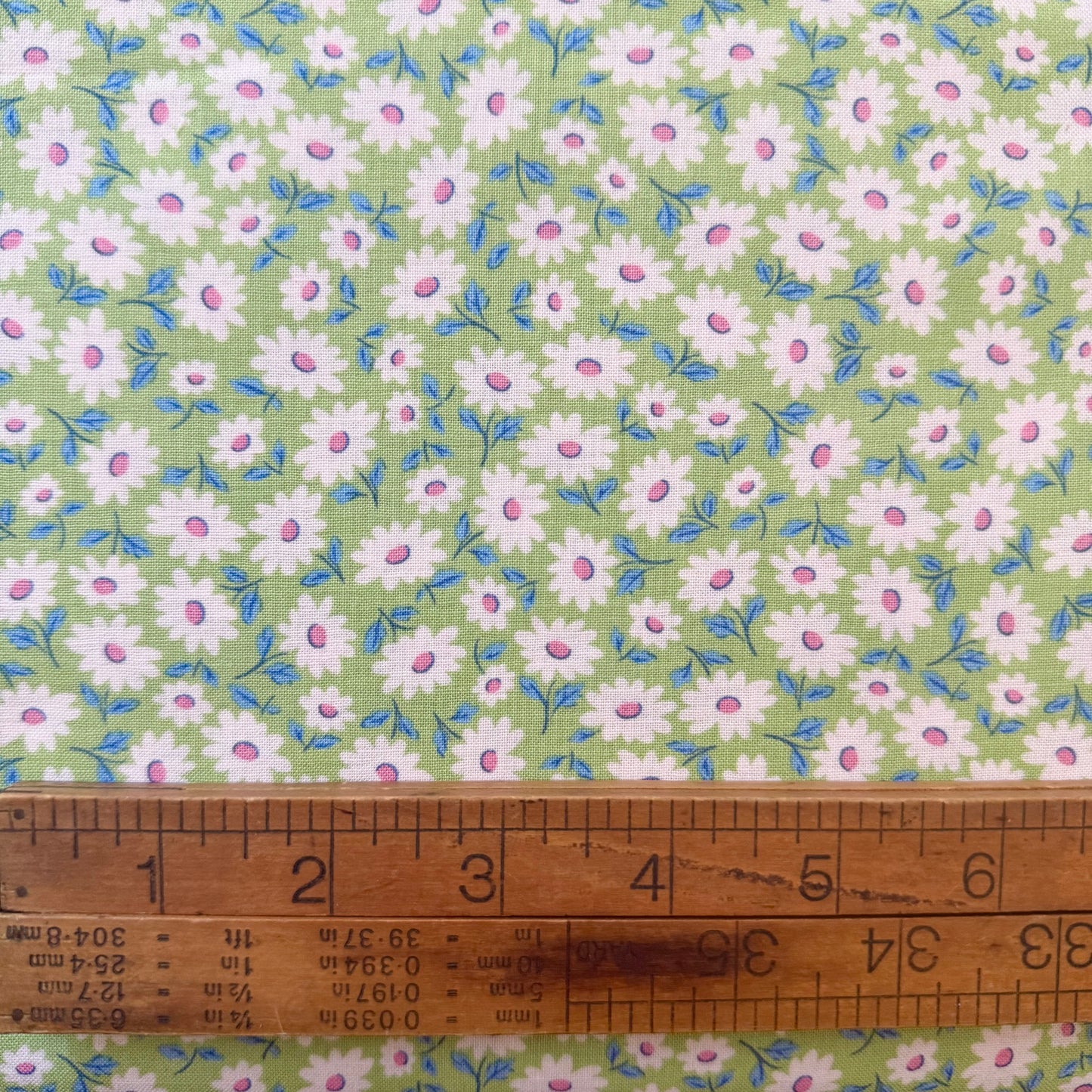 Sugar Daisy in Mint - Bluebells & Buttercups by Poppie Cotton