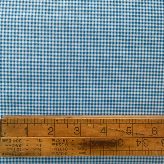 Petit Fleur Blue Gingham - by Makower Uk for Andover