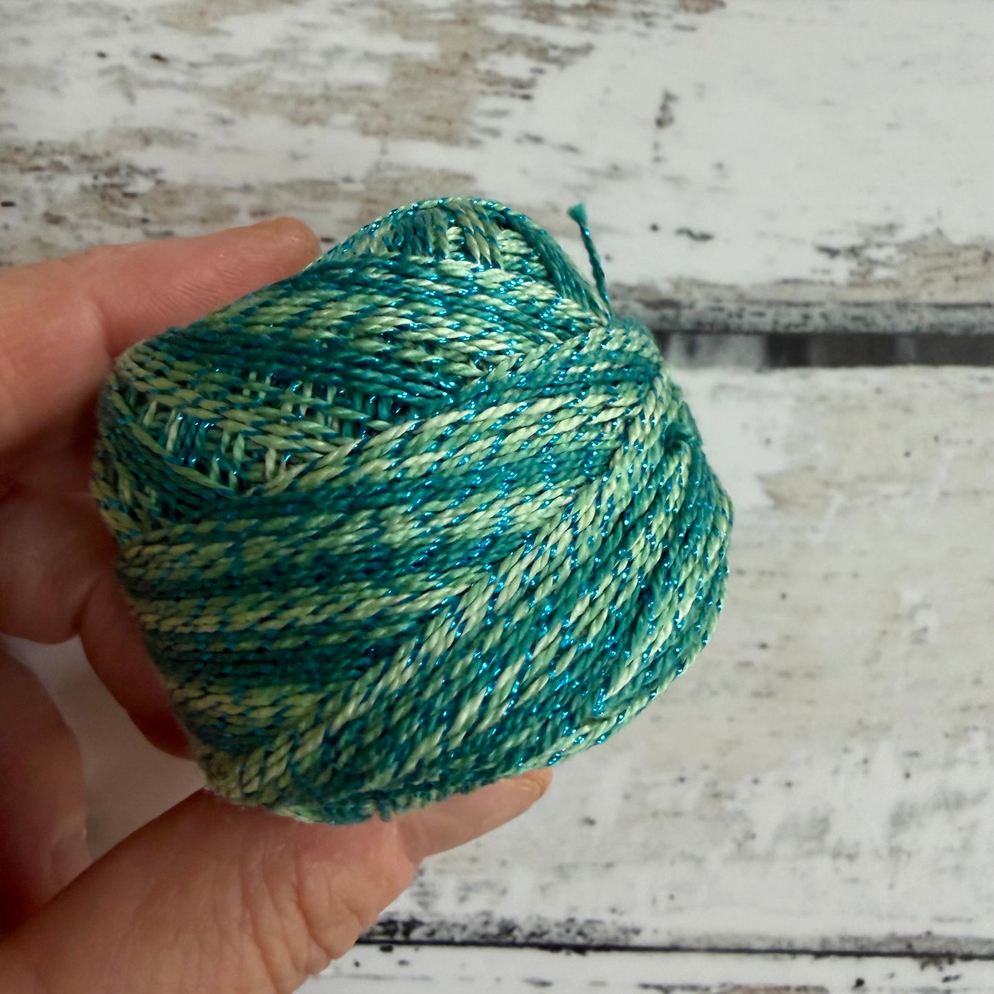 Valdani Sparkle Perle 8 Cotton - Sparkly Jade